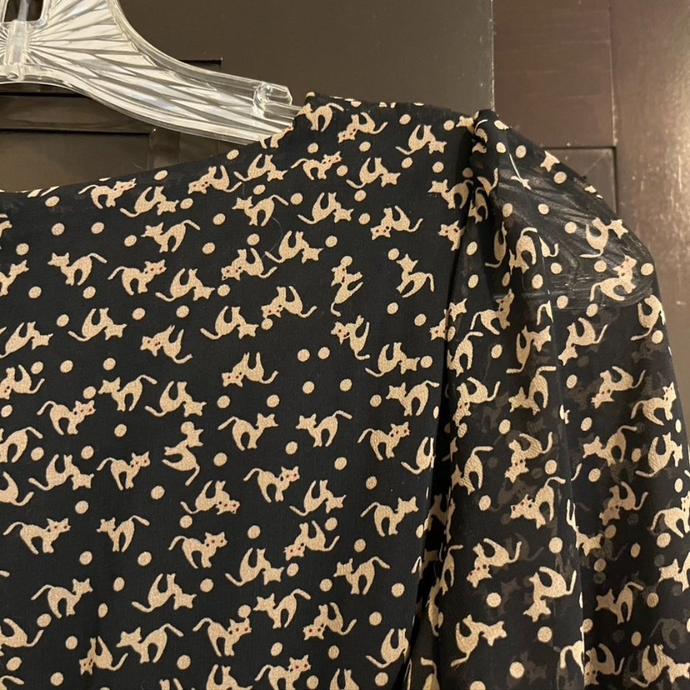 Long-sleeved MCM dress in cat print
